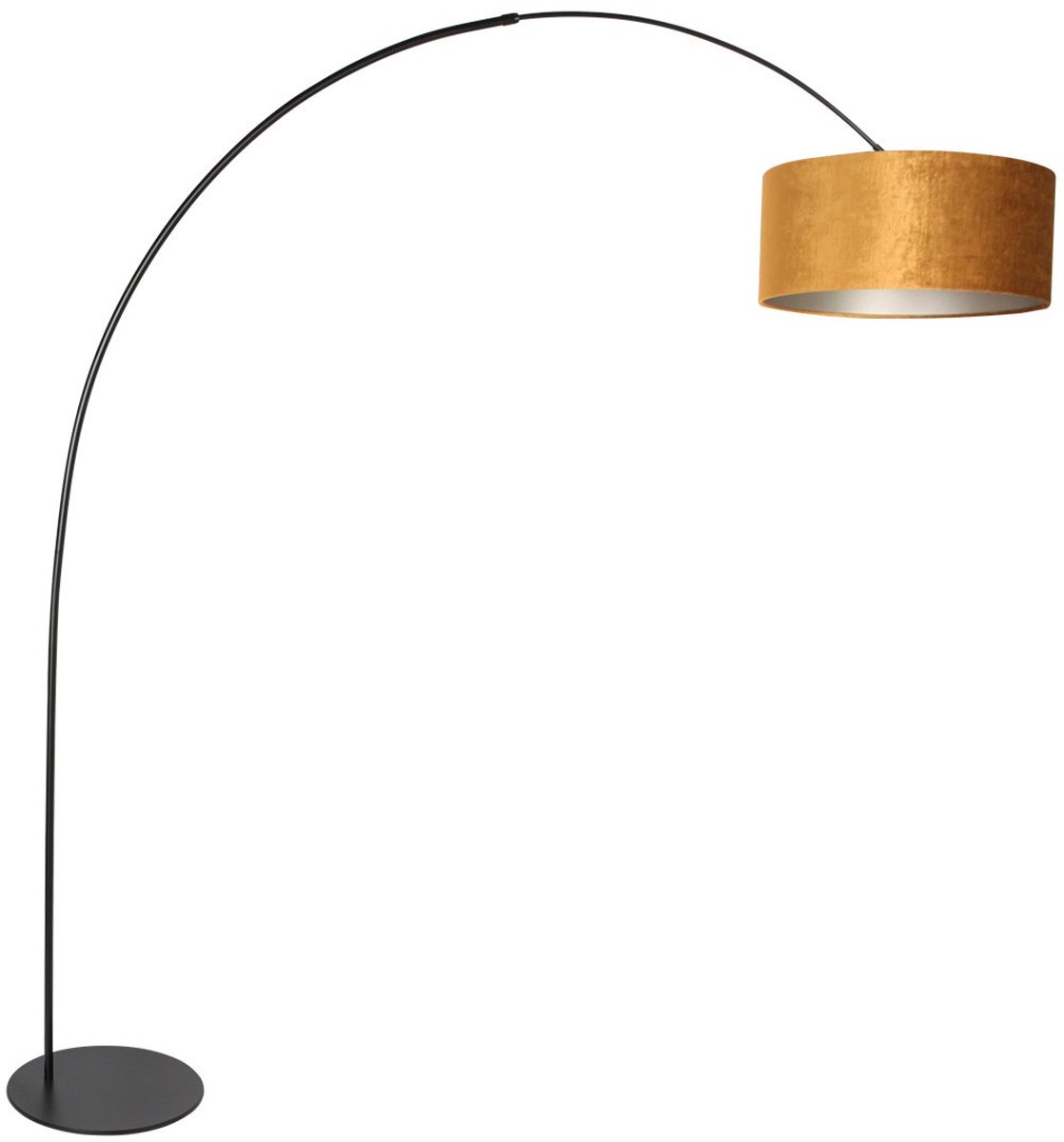 Anne Lighting - vloerlamp - Curve - goud zwart - metaal - booglamp - E27 - 4264ZW