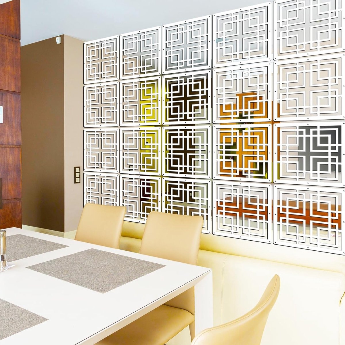 Hanging Room Divider Panelen, 10 Stuks Schermpanelen voor Woonkamer, Slaapkamer en Kantoor Decoratie in Wit