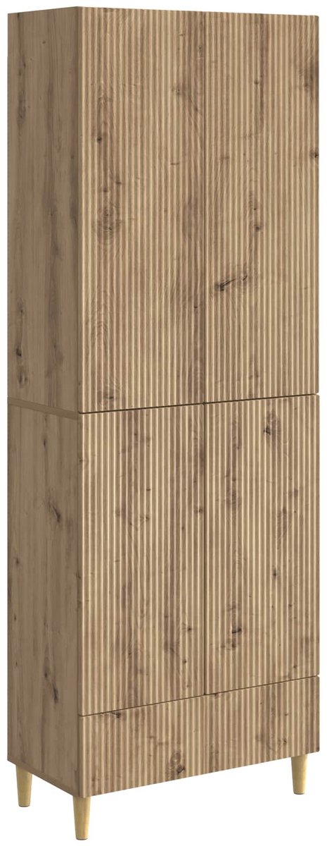 vidaXL Kast - Set - 2 - st - Artisanaal - eiken - Bewerkt - hout Artisanaal eiken