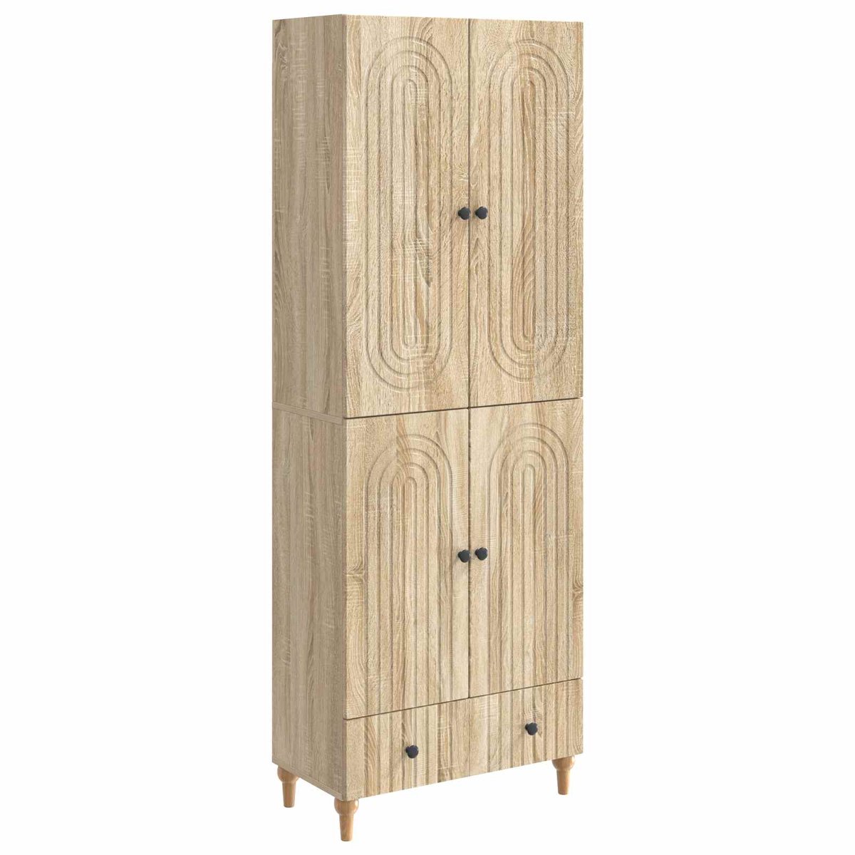 vidaXL Kast - Set - 2 - st - Bewerkt - hout Sonoma eiken