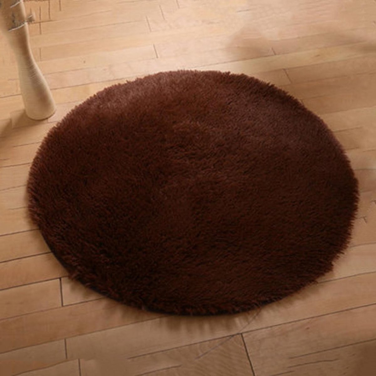 Ronde Zachte Vloerkleed van Neppels met Shaggy Textuur voor Slaapkamer en Woonkamer, Fluff