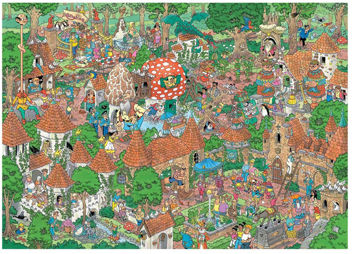 Jan van Haasteren - Efteling - Sprookjesbos - 1000 stukjes puzzel - Legpuzzel volwassenen — afbeelding 4
