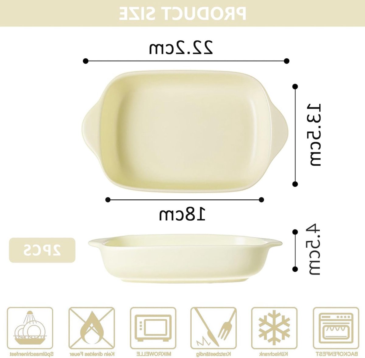 Set van 2 kleurrijke keramische ovenschaal voor lasagne en bakken — cadeau in Kookcadeaus - foto 8