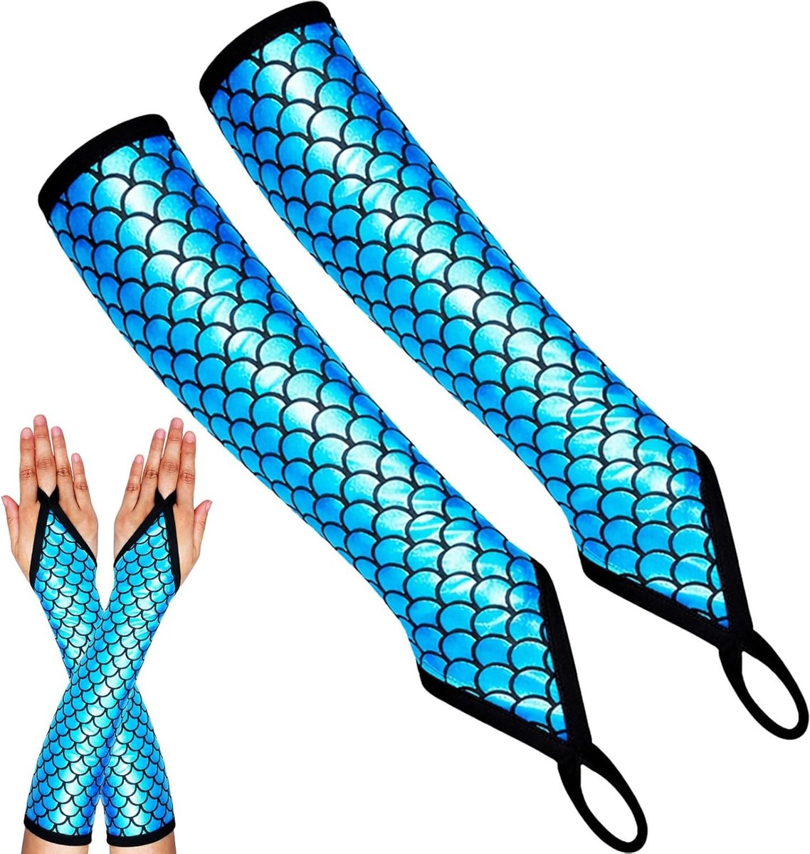 Zeemeerminmouwen voor dames, schubbenpatroon accessoires voor zeemeerminnenkostuum, perfect voor cosplay en themafeesten
