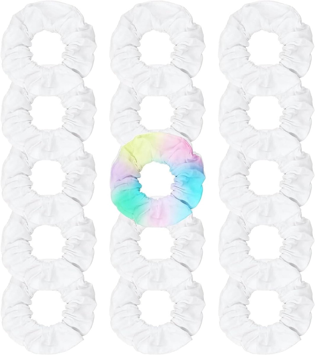 15 Stuks Satijnen Haar Scrunchies - Witte DIY Haaraccessoires voor Vrouwen, Comfortabele Elastische Haarbanden voor Dunne en Dikke Krullen