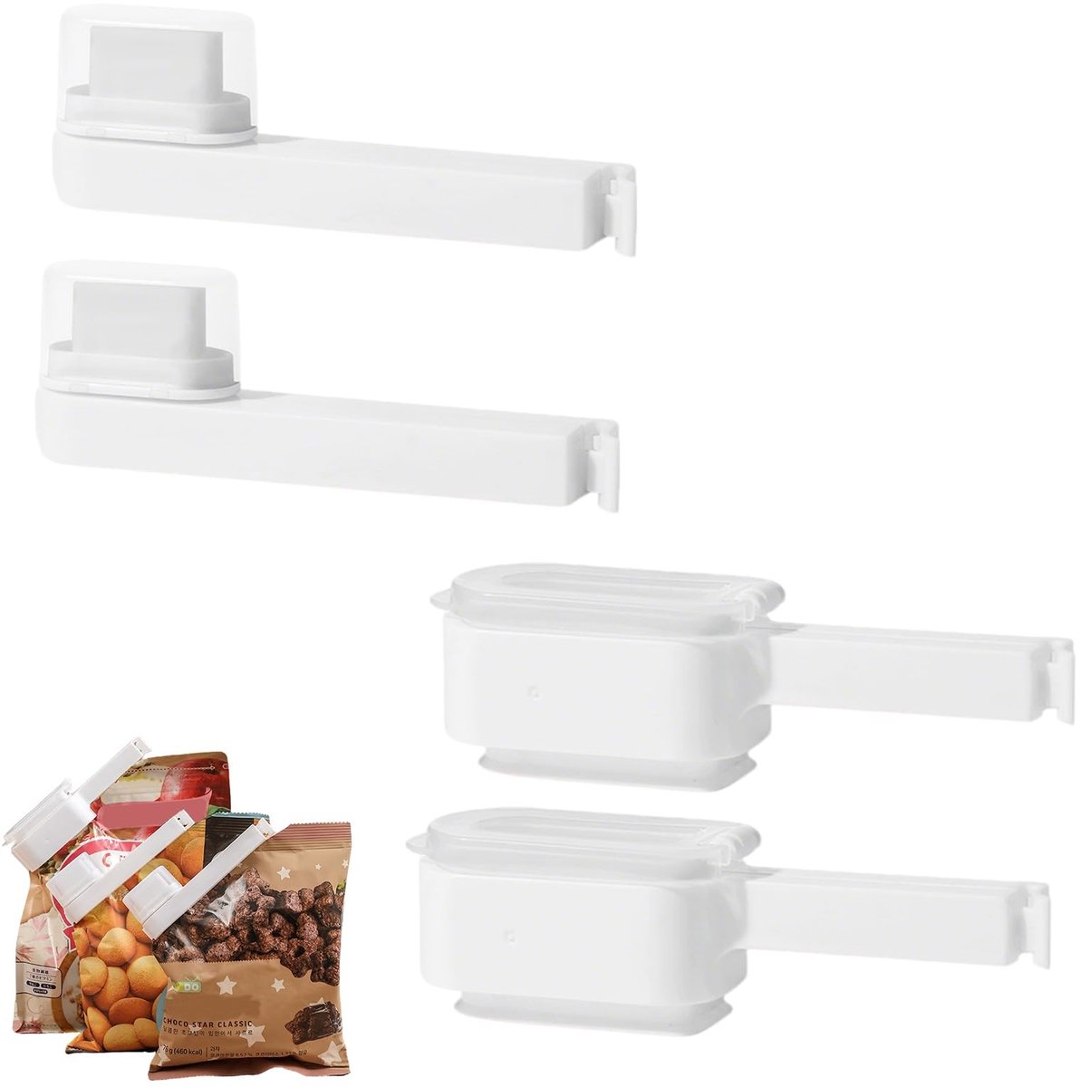Dailygoods - Set van 4 Clips voor Vrieszakken met Cierre Boquilla