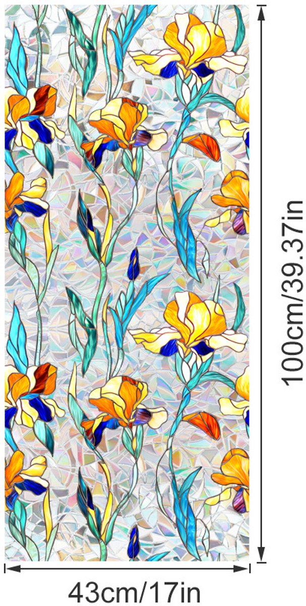 3D Regenboog Raamfolie- Anti-Inkijk - Isolerend & Zonwerend - 43x100cm – Statisch - Prisma Bejuweled EffectXCBL160
