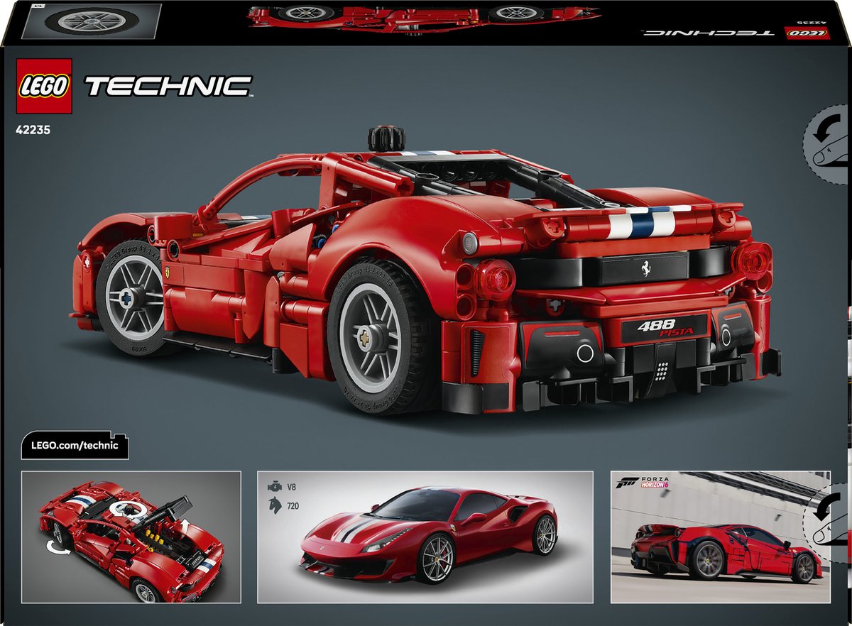 LEGO Technic Ferrari 488 PISTA Auto Speelgoed voor Kinderen en Decoratie 42235 — afbeelding 2