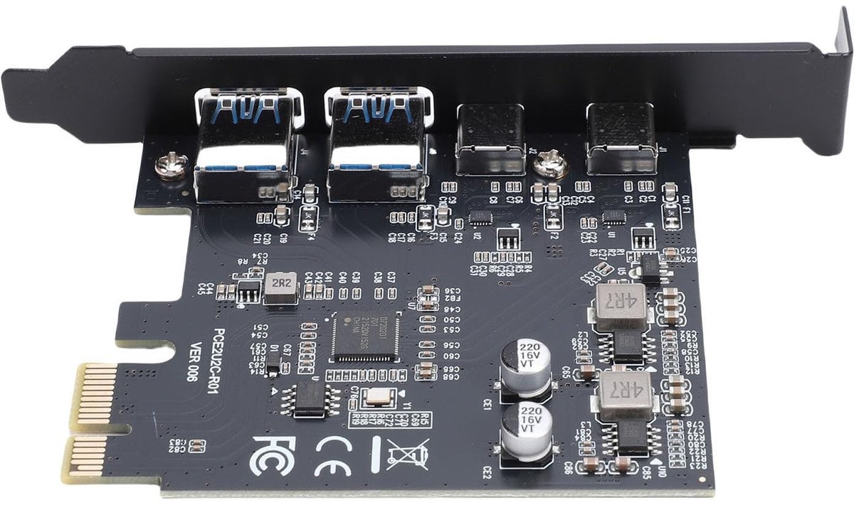 Dailygoods - USB 3.2 Uitbreidingskaart PCI-E naar 4-poorts Adapter