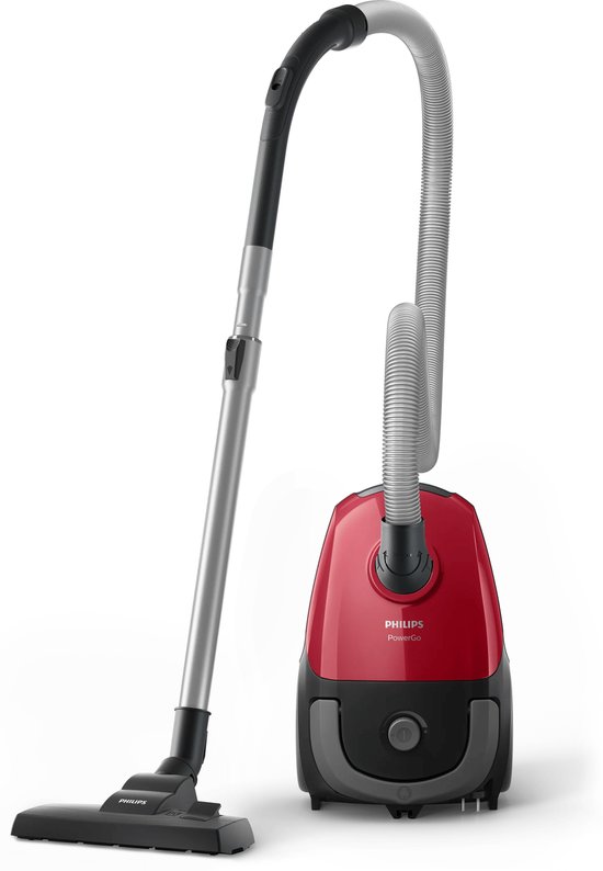 Philips PowerGo 2000 Series FC8243/09 - Stofzuiger met Zak - Zwart / Rood - + 2 Extra Mondstukken