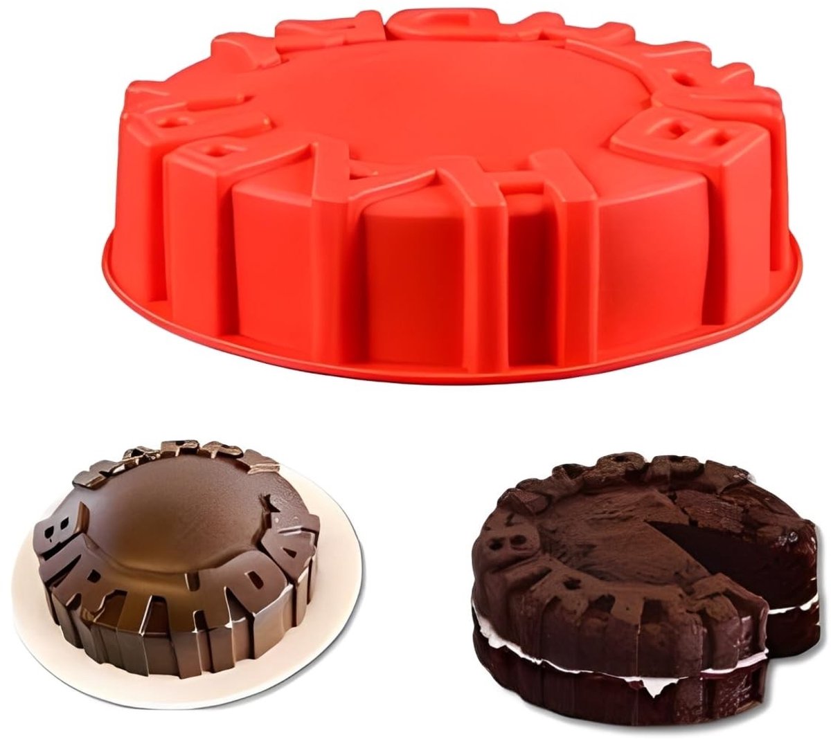Dailygoods - Dailygoody - Siliconen Mal Verjaardagstaart - Taartvorm - Duurzaam en flexibel - 20,5 cm - Antiaanbakvorm - Ideaal voor kinderen - Gebruiksgemak