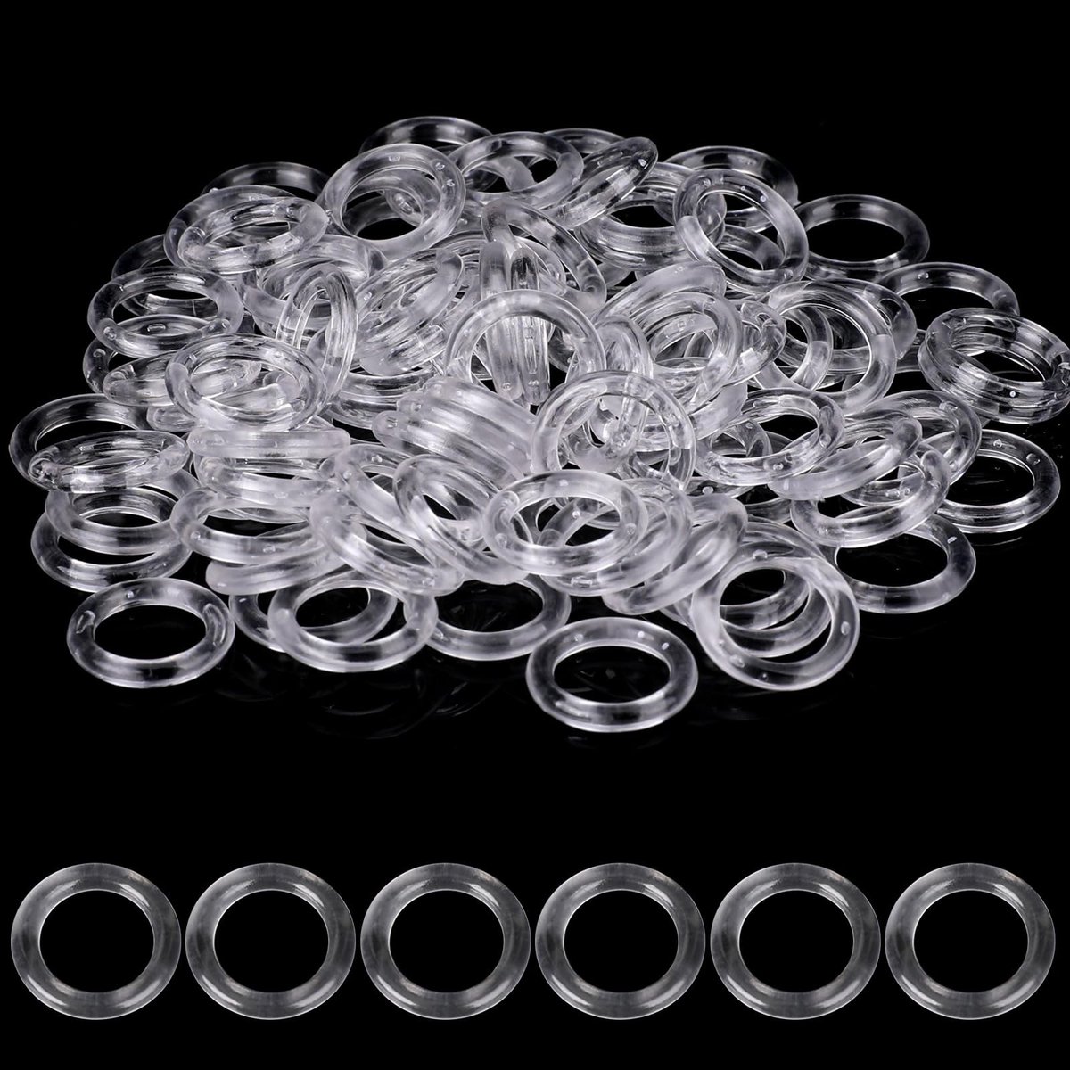 Dailygoods - Dailygoody - Vouwgordijnringen - Romeinse Gordijnringen - 100 Stuks - Transparant - Kunststof Gordijnringen - Geschikt voor Vouwgordijnen - Transparan