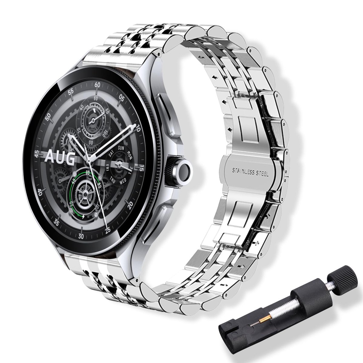 Dailygoods - Roestvrijstalen Horlogebandje, 22 mm voor Smartwatches