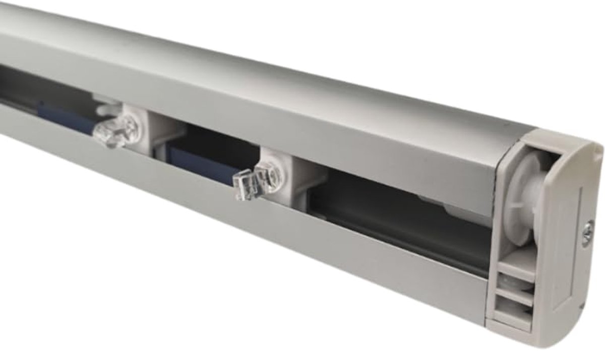 time4blinds - Rail voor Lamellenjaloezieën - Complete set met Lamellenwagentjes en Bedieningsmechanisme met Parelketting - Gemakkelijk Verschuiven van de Lamellen - Zilver, 500 mm