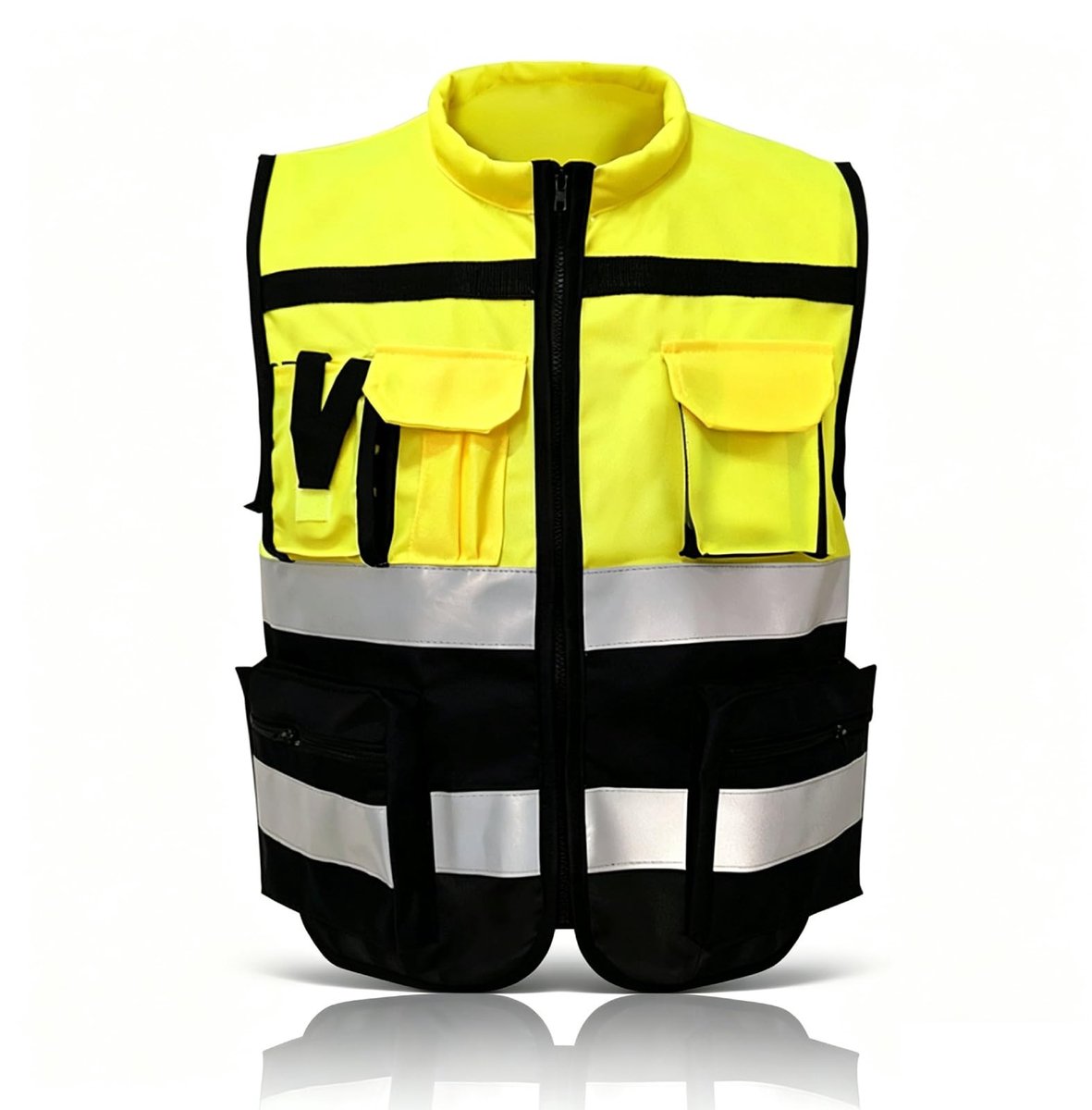 Dailygoods - Veiligheidsvest Reflecterend met Ritssluiting en Zakken voor Heren