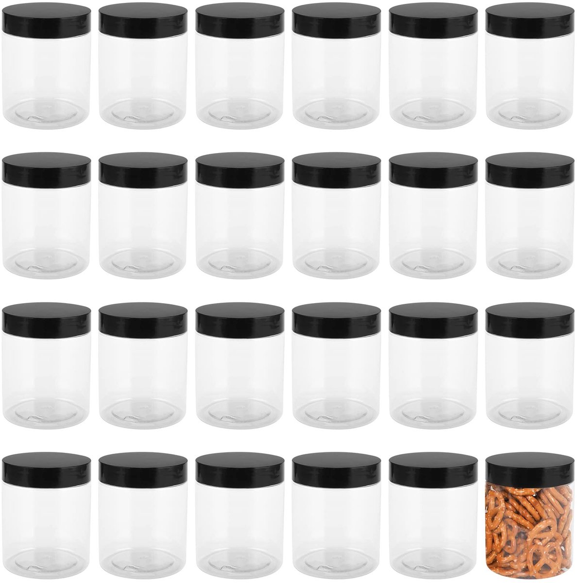 Dailygoods - Cosensi - Dailygoody - Plastic Jars - 250ml - Goede afsluiting - Transparant - Voedselopslag - Perfect voor kruiden en snoep