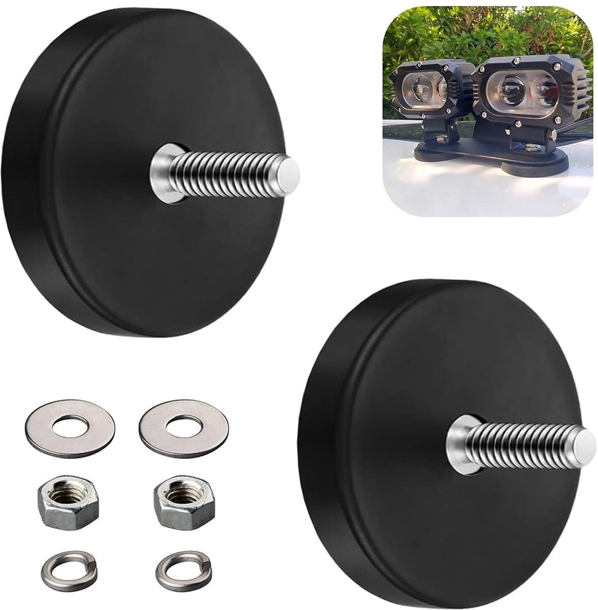 Dailygoods - Cosensi - Dailygoody - Neodymium Magneten - Magneten met Draad - Sterke Trekkracht - 66 mm - Draad Magneten met Rubber Bescherming - Geschikt voor Bevestigingen