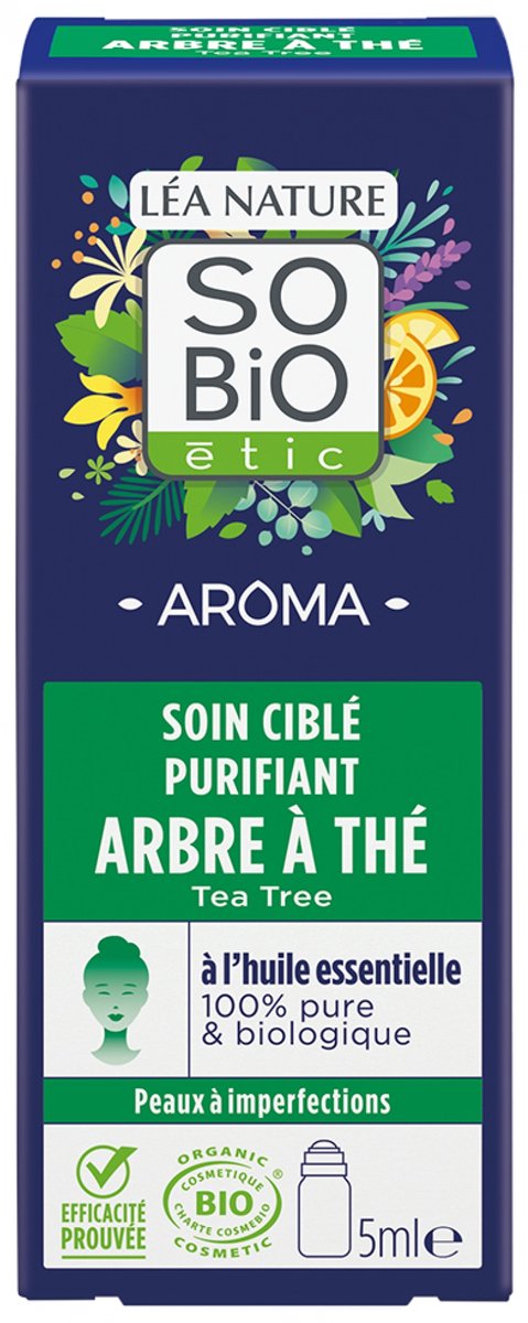 Léa Nature SO BIO étic Aroma Soin Ciblé Purifiant Arbre à Thé Roll-On Bio 5 ml