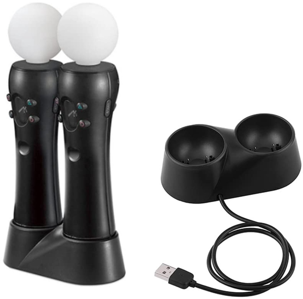 Dailygoods - Dailygoody - Controller Laadstation PS4 VR - Dual Charger Dock voor Afstandsbedieningen - Compact en Efficiënt - Ideaal voor Gaming - USB Aanslui