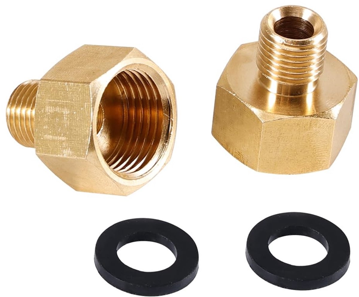 Dailygoods - Dailygoody - Gasadapter - 2 stuks gasflesadapters - Koper - Gasslangadapter - Voor gasfornuis - Ideaal voor camping en koken