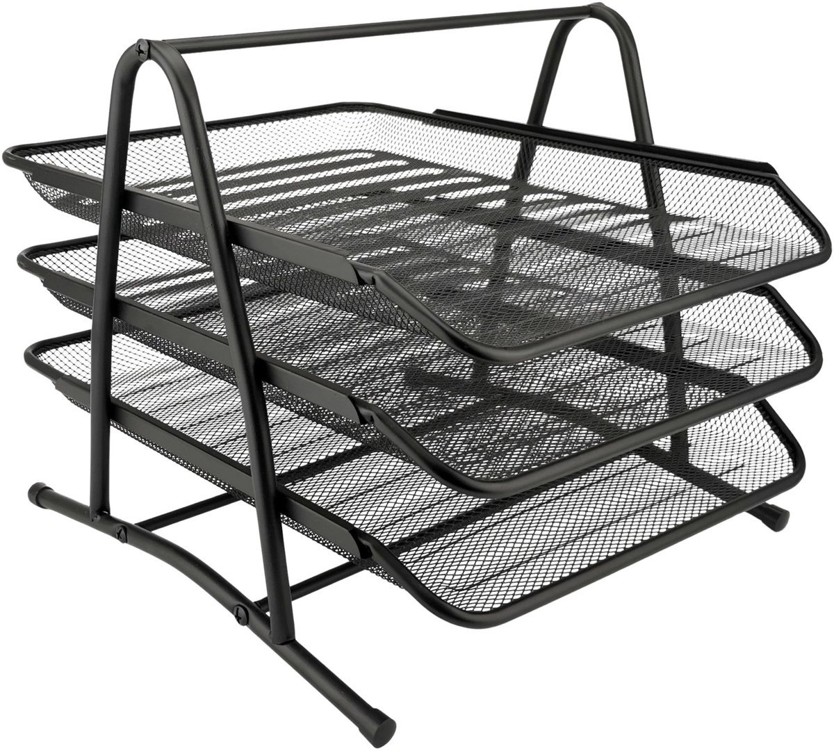 Dailygoody - Bureau-organizer - Documentenopbergers - Metalen opbergvakken - Zwart - A4-organizer - Ideaal voor kantoor - 3 laden