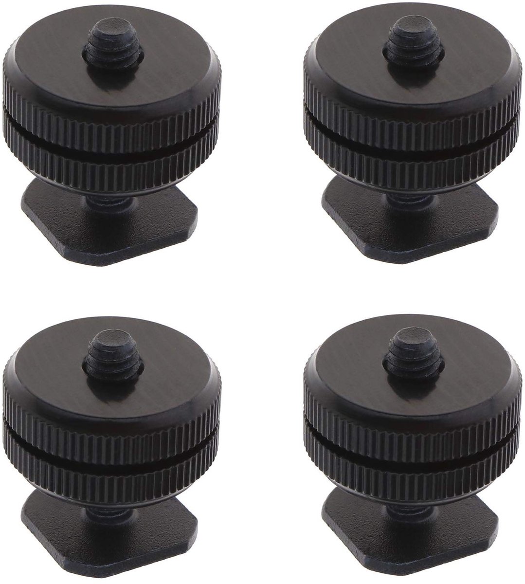 Dailygoods - Set van 4 Hot Shoe Mount Adapters met Dual Moeren voor Camera's