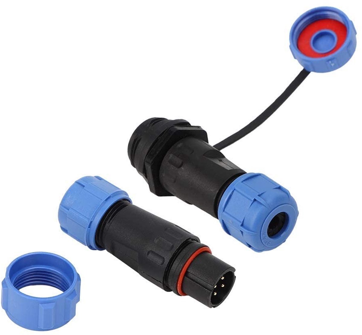 Dailygoods - Dailygoody - Luchtvaartstekker - Waterdichte Connector - Duurzaam en Praktisch - 4-aderig - Kabelstekker - Industrie - Circulair Model