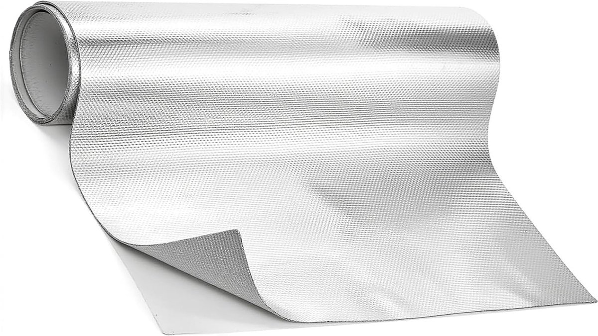 Hittebestendige Mat 60 x 300 cm, Zelfklevende Isolatiefilm, Aluminium Glasvezel Bescherming voor Slangen en Apparaten