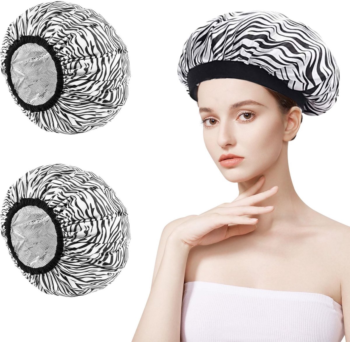 Dailygoods - Dailygoody - Haarverwarmingskapjes - Haarverzorging - Diepteverzorging - Zwart - Hittebehandeling - Aluminiumfolie - Geschikt voor alle haartypes - 2