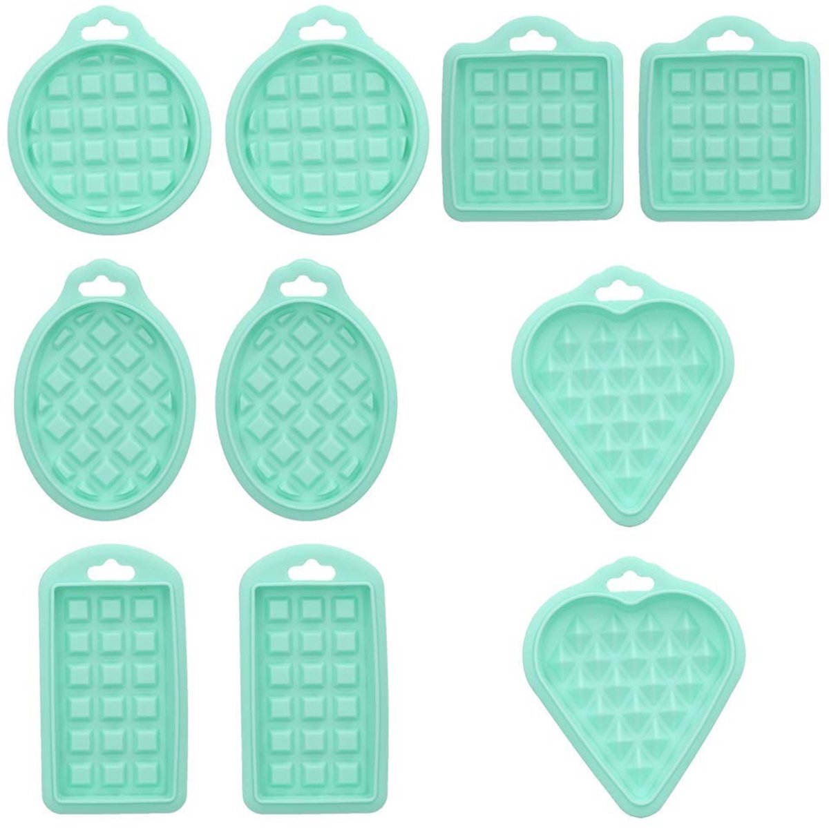Dailygoody - siliconen wafel mallen - hartvormige mini wafel maker - 10 stuks - hittebestendig - perfect voor bakken - ideaal voor gezin en café