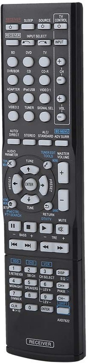 Dailygoods - Dailygoody - Vervangende Afstandsbediening - Pioneer AXD7622 - Comfortabel in gebruik - 210 x 49 x 20 mm - Laag stroomverbruik - Geschikt voor 923...