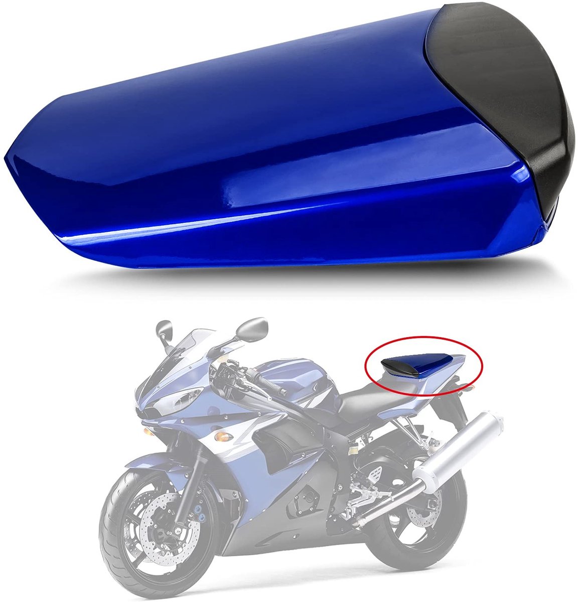 Dailygoods - Dailygoody - Achterbank Cover Cowl - Kuip Achteruitzetel Bescherming - Blauw - Geschikt voor R6 2003 2004 2005 - 100% Gloednieuw - Perfecte...