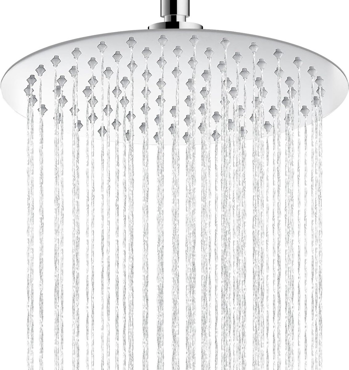Verstelbare Ronde Douchekop van 20 cm in RVS 304 met Spiegel Effect voor Wand- of Plafondmontage, Ideaal voor Luxe Douche-ervaring
