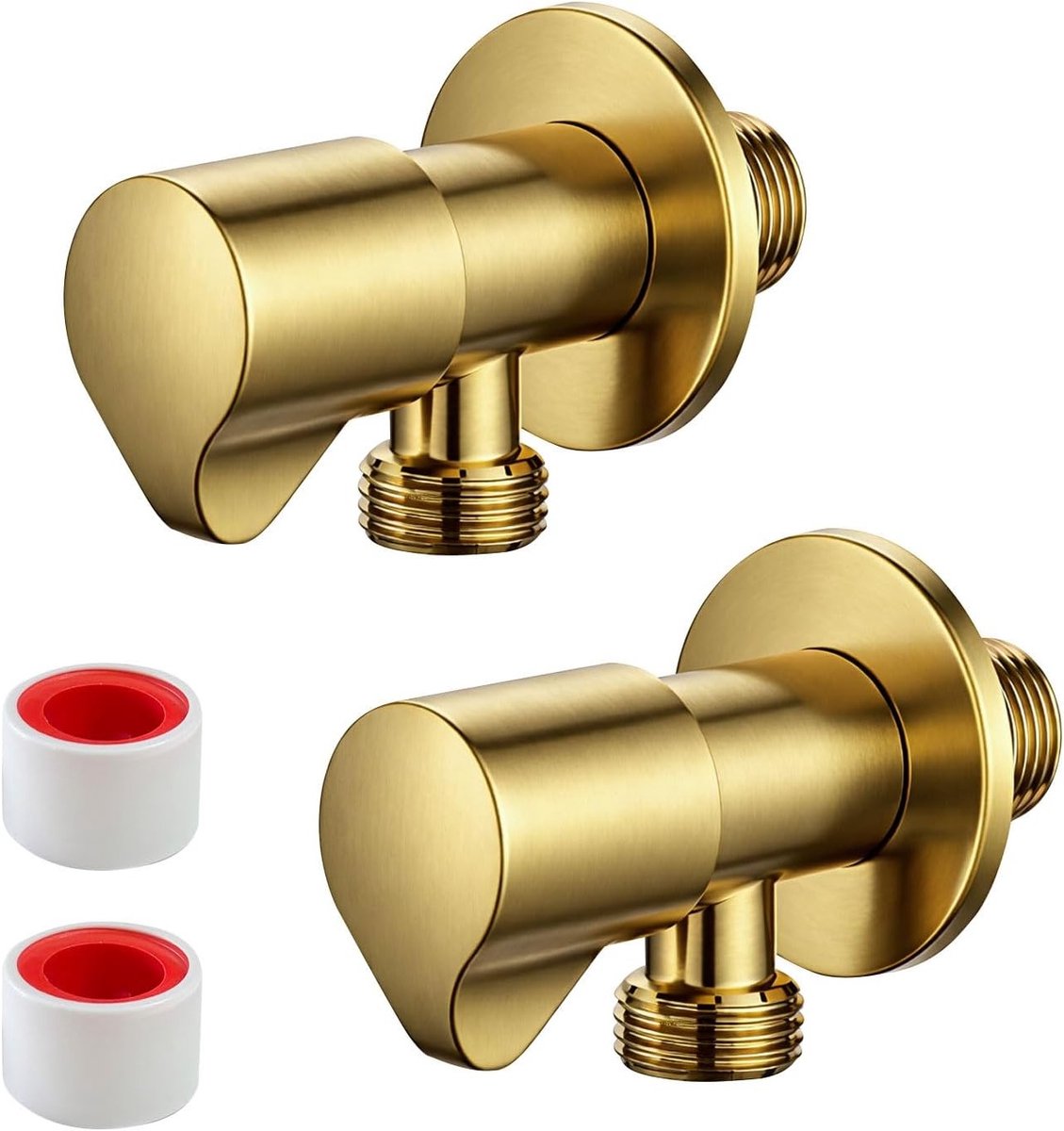 Set van 2 Hoekkranen 1/2 Inch, Universele Waterkraan van RVS, Geschikt voor Toiletten en Keuken- en Badkamerkranen