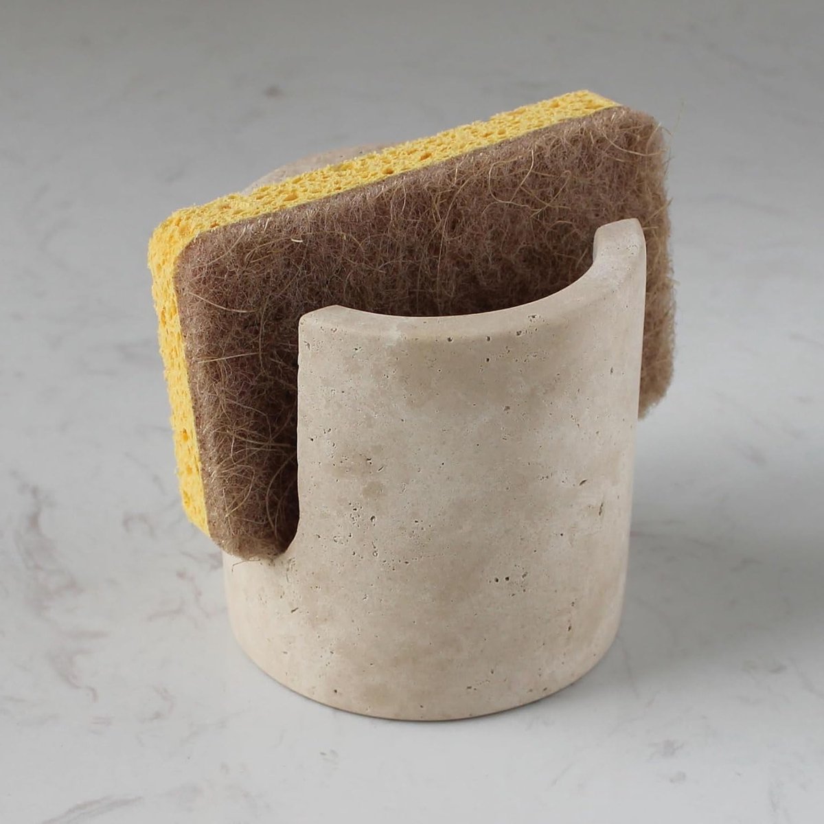 Natuurlijke Travertine Sponshouder voor aanrecht, Droogrek en Organiser voor de Keuken Sink