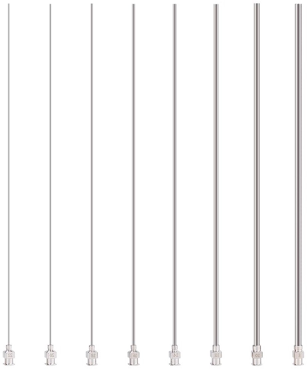 RVS Dosing Needle 8 Stuks, Blunt Luer-Lock Naald voor Lijm, Alcohol en Essentiële Olie Dispenser
