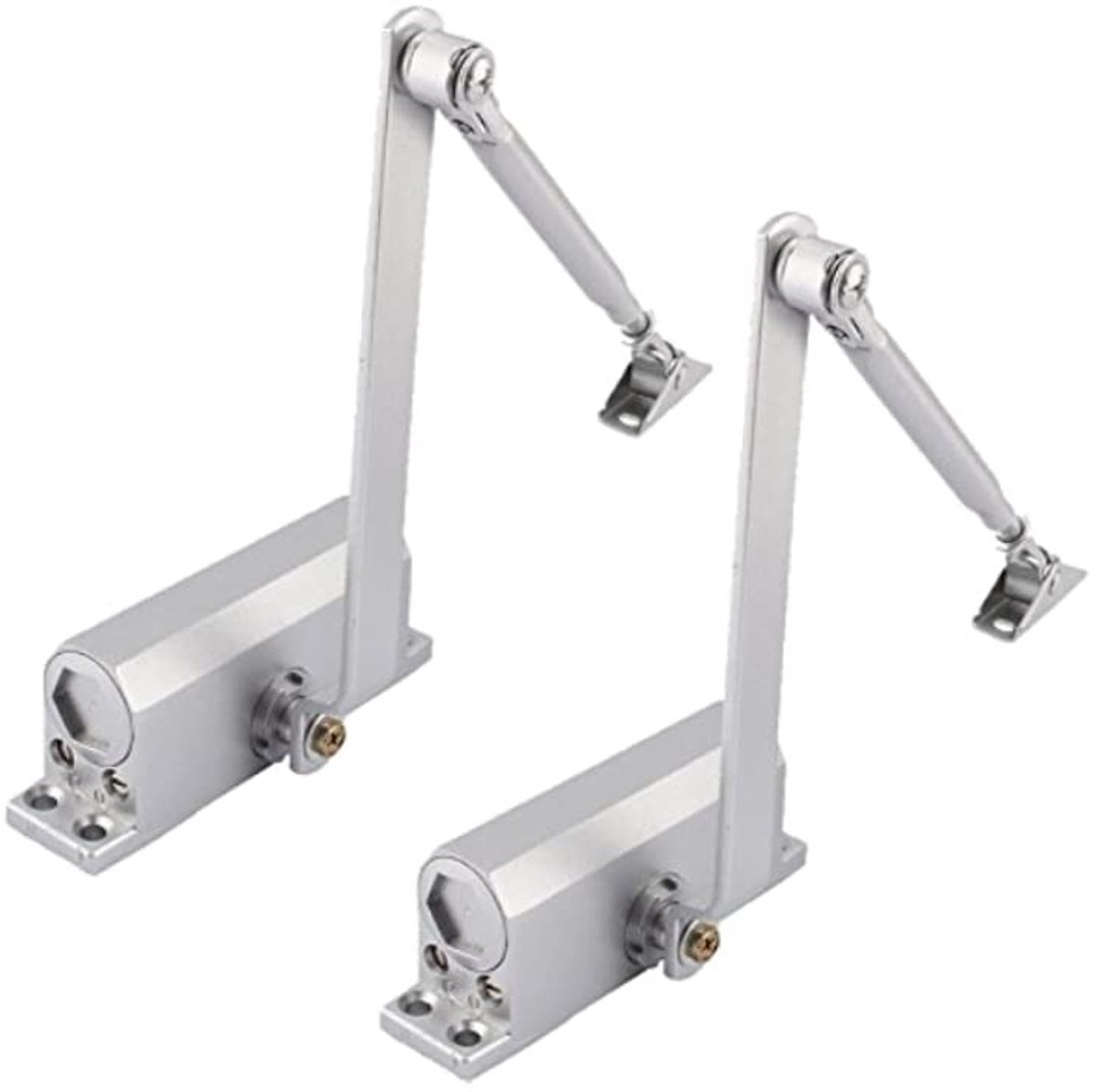 Dailygoods - Dailygoody - Automatische Hydraulische Deursluiter - Instelbaar - Geschikt voor Deuren tot 65 kg - Zilver - 2 Stuks - Geautomatiseerde Deursluiting - ...