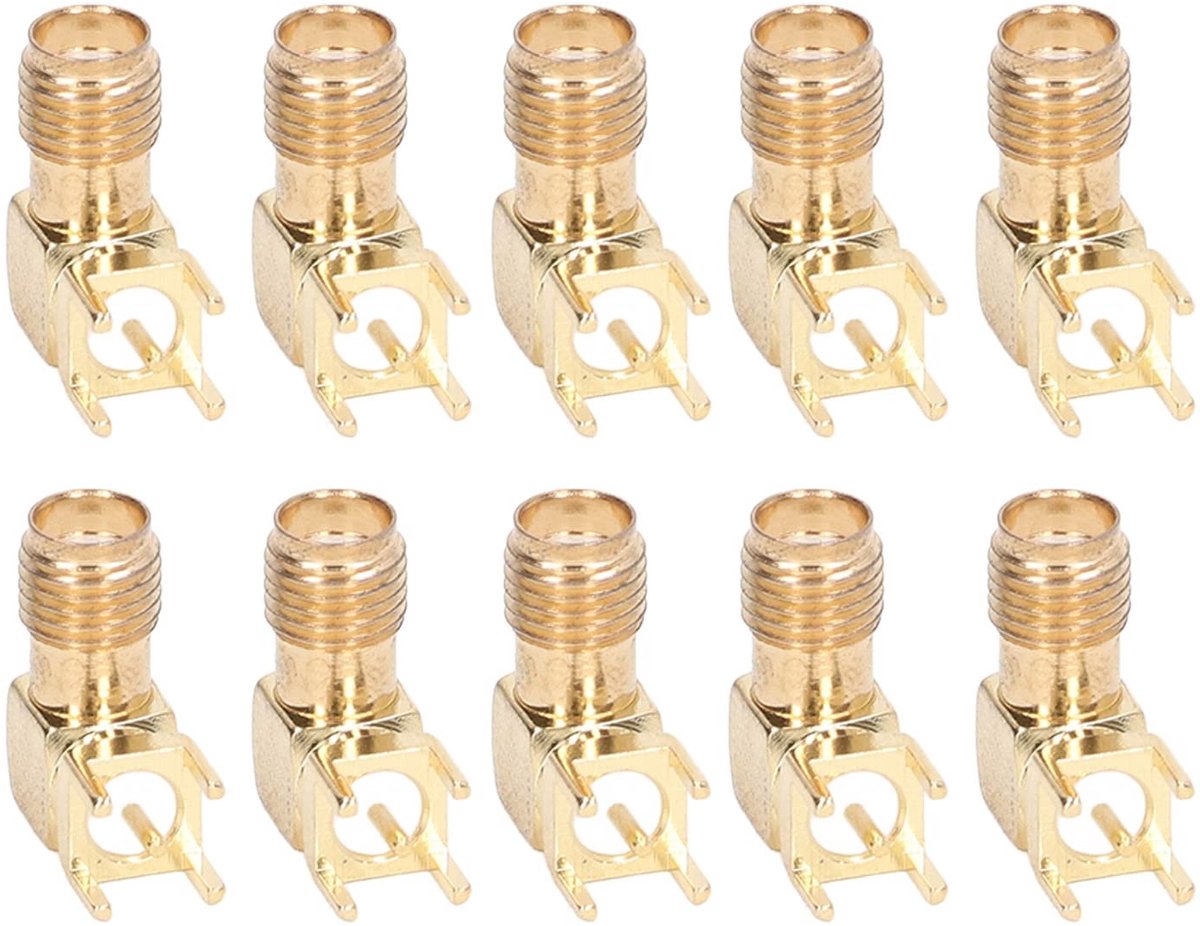 Dailygoods - Dailygoody - 10 Stks RF Connector - 90 Graden Coaxiale Adapter - Verbeter je verbinding - 4 Pin Socket - Draadloze communicatiesystemen - Geschikt...