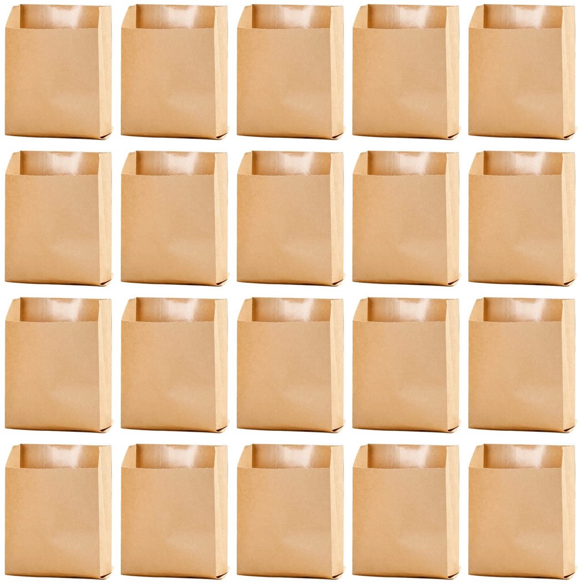 Dailygoods - 50 Stuks Oliebestendige Kraftpapieren Zakjes