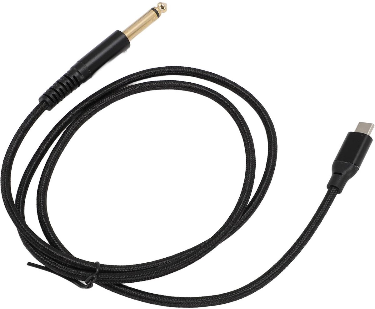 Dailygoods - Dailygoody - USB C naar 1/4 Inch TS Kabel voor Gitaar en Mixer - HiFi Geluidskwaliteit