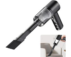 Handstofzuiger voor in de auto, draadloos ontwerp, krachtige zuigkracht van 3000 Pa, 4-in-1 draagbare stofzuiger/föhn, met wasbaar filter, oplaadbaar - Zwart