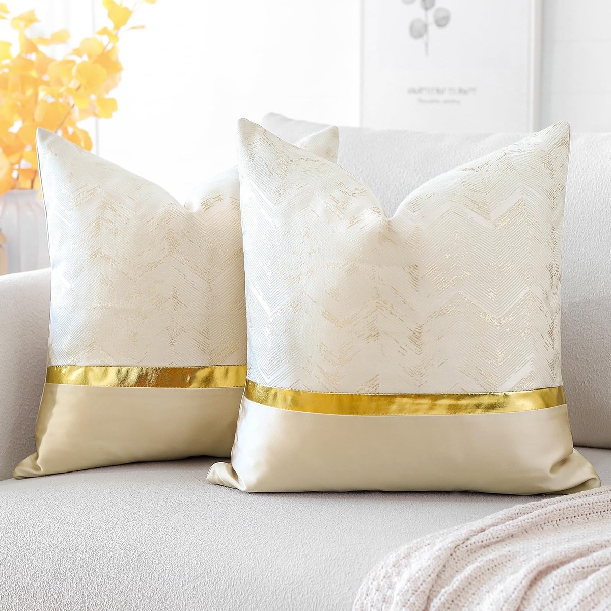 Dailygoody - Kussenslopen - Luxe stijl - Beige - Decoratieve kussens - Moderne uitstraling - Geschikt voor bank en bedbank - 45 x 45 cm