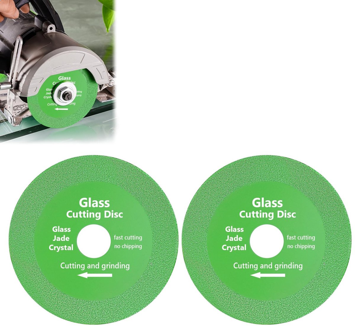 Dailygoods - Dailygoody - Diamant Snijdisk - Set van 2 - 100mm - Keramiek Glas en Tegels - Precisie Snijden - Professioneel Gebruik - Geschikt voor Klussen - Blauw
