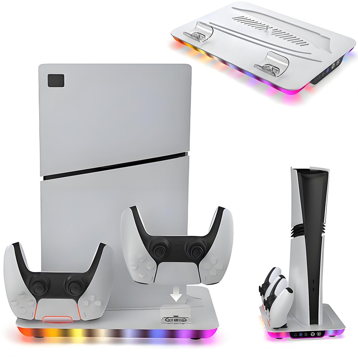 Dailygoods - Koelhouder met RGB Verlichting voor PS5 Consoles