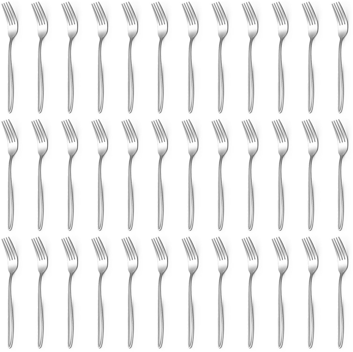 Dailygoods - Dailygoody - Vorkjes - 36 Stuks - Roestvrijstalen Bestekvorkjes - 19,8CM - Vaatwasserbestendig - Modern Design - Geschikt voor Huishouden en Rest