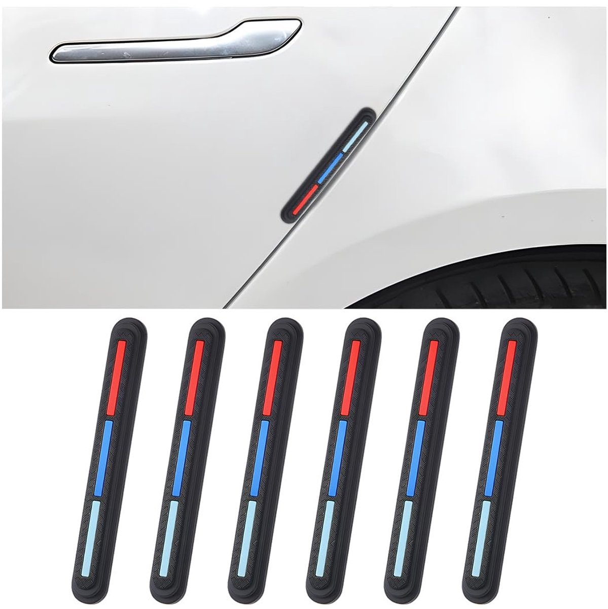 Dailygoody - Autodeurrandbeschermers - Universele autorandbescherming - Anti-kras en anti-botsing - Rood-blauw-groen - Inpakgemak - Geschikt voor de m...