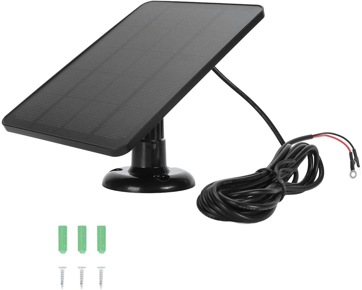 Dailygoody - 10W Zonnepaneel - Oplader voor Buitencamera - IP66 weerbestendig - Geschikt voor Ring Video Doorbell - Duurzaam en Efficiënt