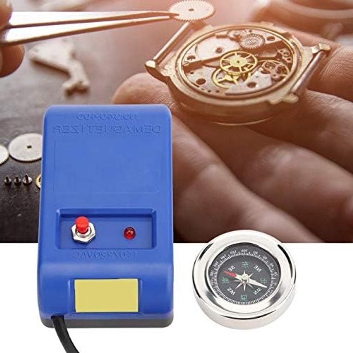 Demagnetiseur voor Elektronische Horloge Reparaties met Kompas - 110-220V EU Stekker, Professioneel en Efficiënt