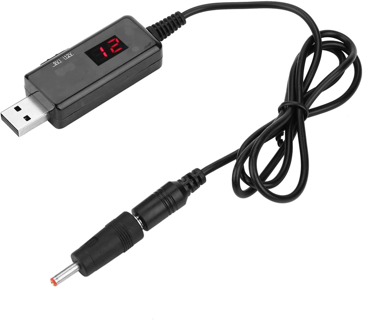 Dailygoody - USB naar DC Boost Kabel - Voltage Converter - Led-display - Step-up Transformator - 9V / 12V - Geschikt voor Routers - Compact Model