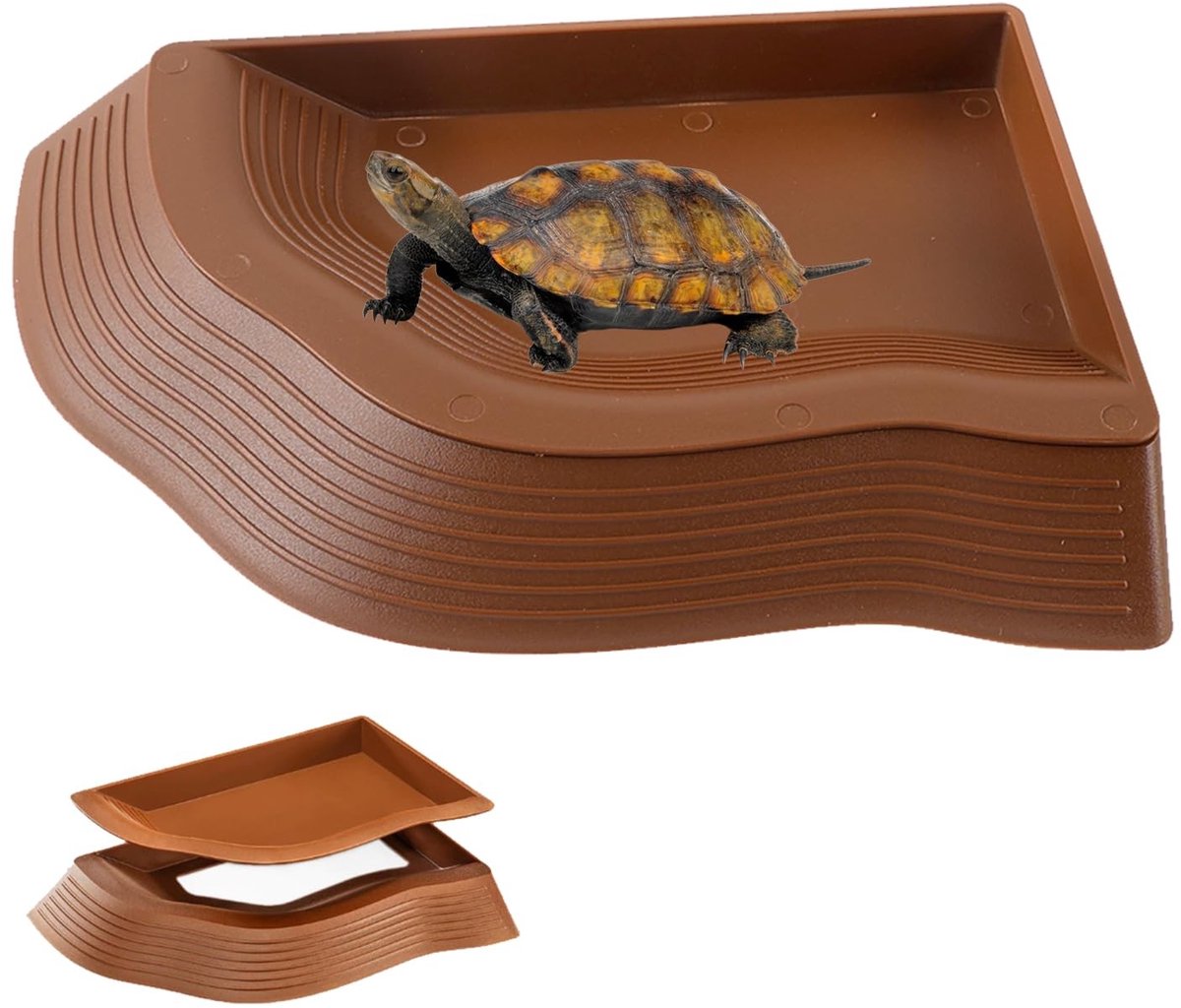 Dailygoods - Dailygoody - Waterschaal voor schildpadden - Schildpadaccessoires - Duurzaam en eenvoudig te reinigen - 29 x 20 cm - Geschikt voor kleine schildpadden...